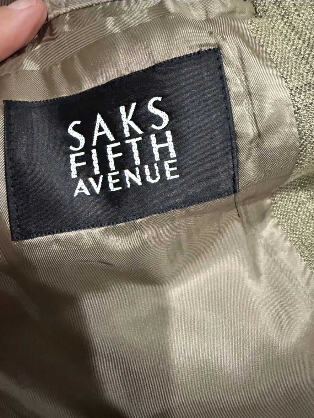 Joseph Abboud Saks Fifth Avenue Wool Linen Sport Coat Blazer 46R Olive Brown